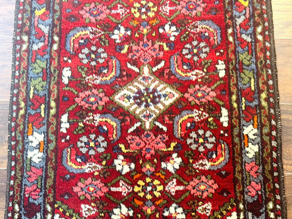 Small Red Persian Tribal Rug 2.6 x 4, Wool Rug, Persian Hamadan Rug