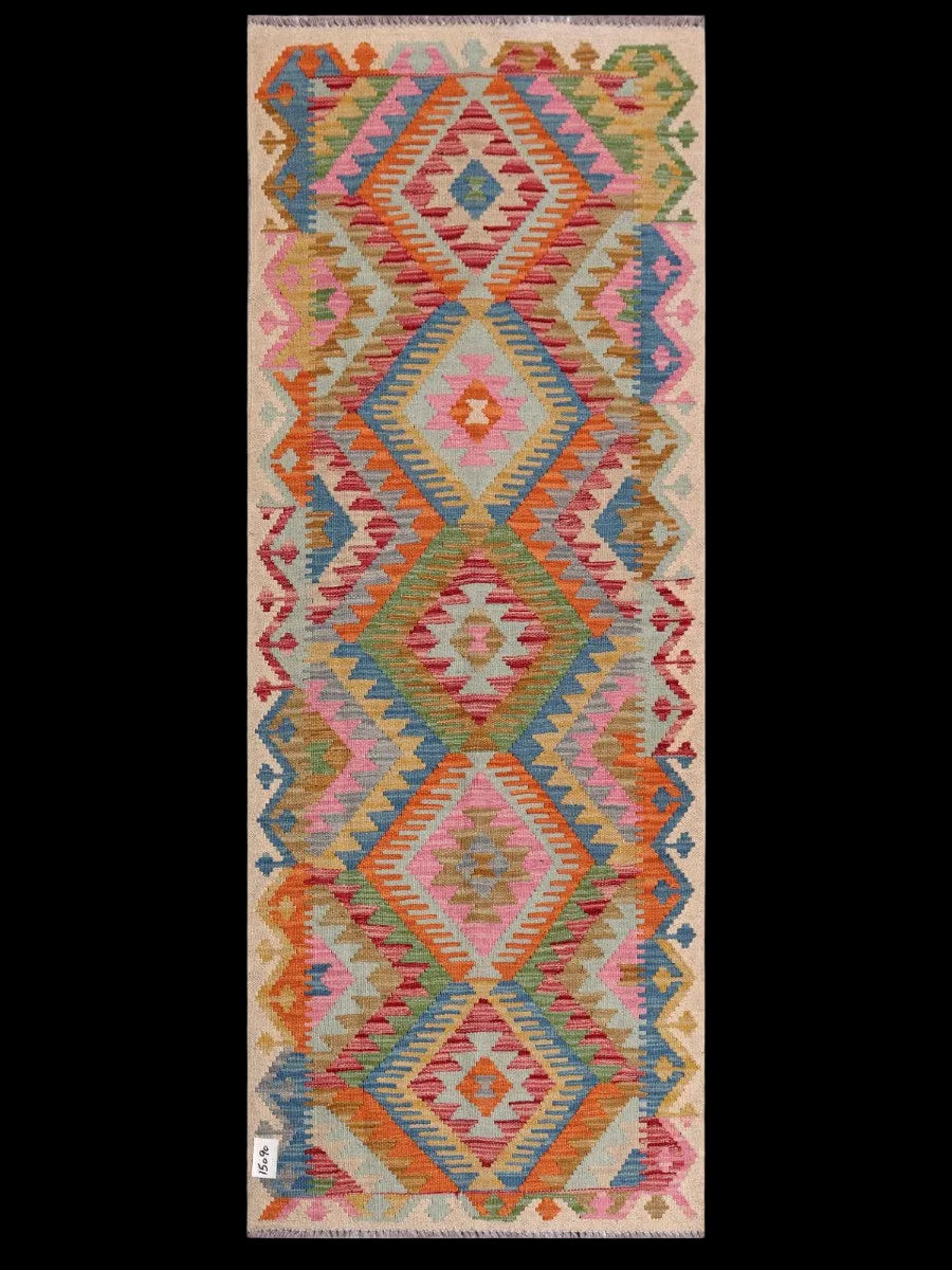 Maimana Afghanistan Kilim Rug - 198 x76 cm-0